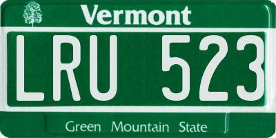 VT license plate LRU523