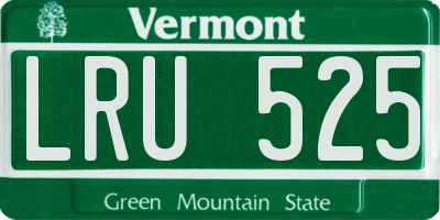 VT license plate LRU525