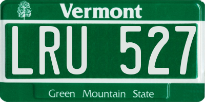 VT license plate LRU527