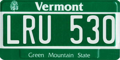 VT license plate LRU530