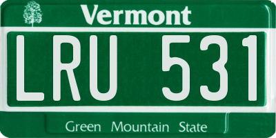 VT license plate LRU531