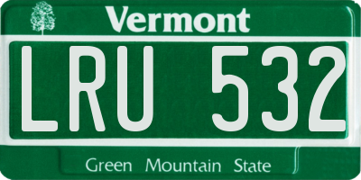 VT license plate LRU532