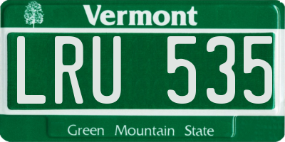 VT license plate LRU535