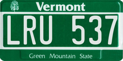 VT license plate LRU537