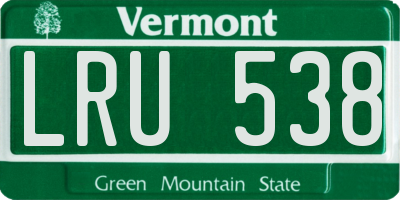 VT license plate LRU538