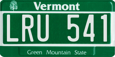 VT license plate LRU541
