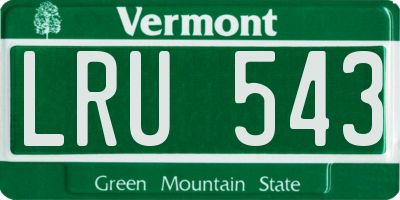 VT license plate LRU543