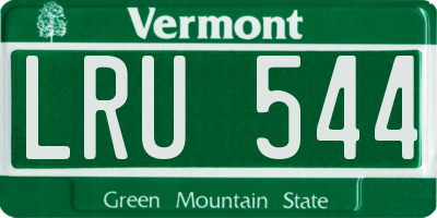 VT license plate LRU544