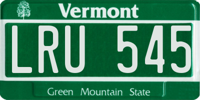VT license plate LRU545