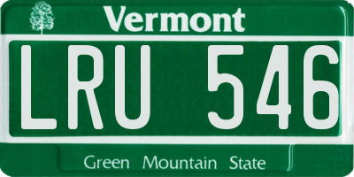 VT license plate LRU546