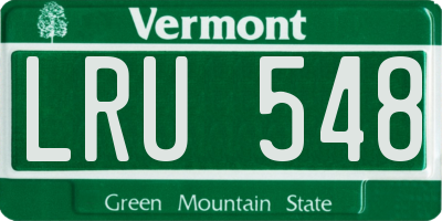 VT license plate LRU548
