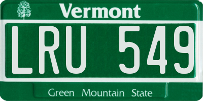 VT license plate LRU549