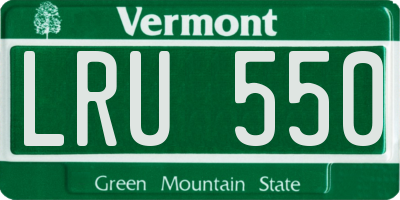 VT license plate LRU550