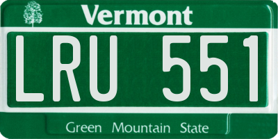 VT license plate LRU551