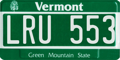VT license plate LRU553
