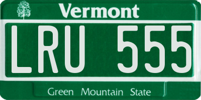 VT license plate LRU555
