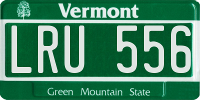 VT license plate LRU556