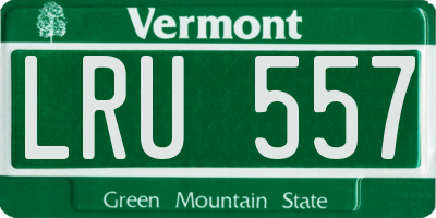 VT license plate LRU557