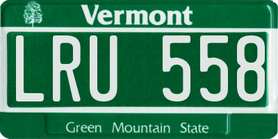 VT license plate LRU558