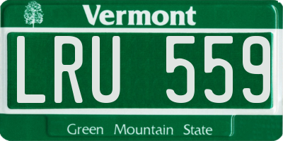 VT license plate LRU559