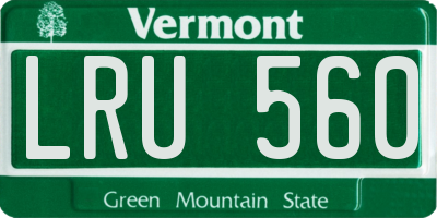 VT license plate LRU560