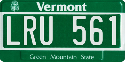 VT license plate LRU561