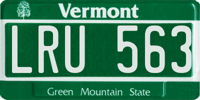 VT license plate LRU563