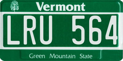 VT license plate LRU564