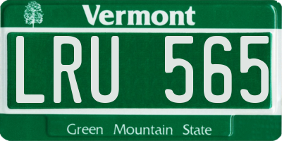 VT license plate LRU565
