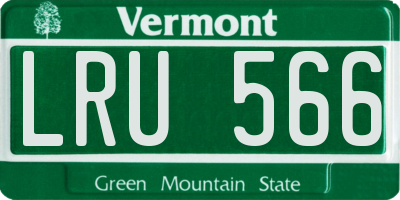 VT license plate LRU566
