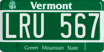 VT license plate LRU567