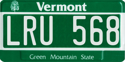 VT license plate LRU568