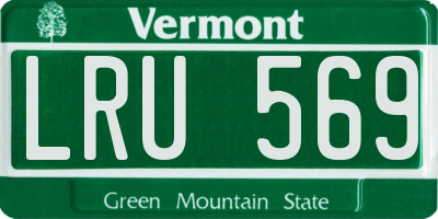 VT license plate LRU569