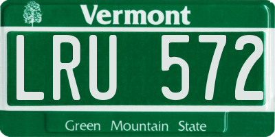 VT license plate LRU572