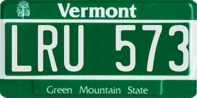 VT license plate LRU573