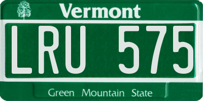 VT license plate LRU575