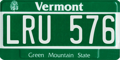 VT license plate LRU576