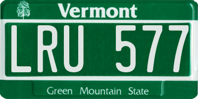VT license plate LRU577