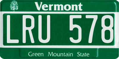 VT license plate LRU578