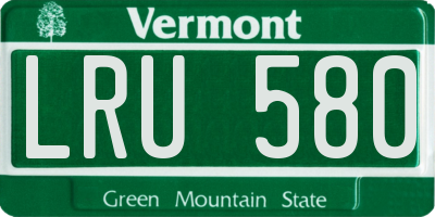 VT license plate LRU580
