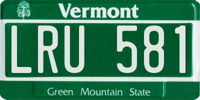 VT license plate LRU581