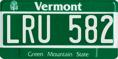 VT license plate LRU582