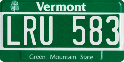 VT license plate LRU583