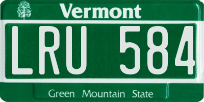 VT license plate LRU584