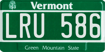 VT license plate LRU586