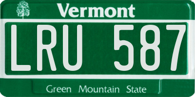 VT license plate LRU587