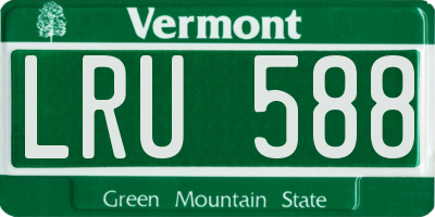 VT license plate LRU588