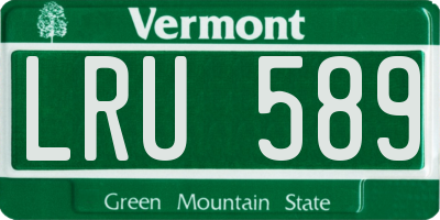 VT license plate LRU589