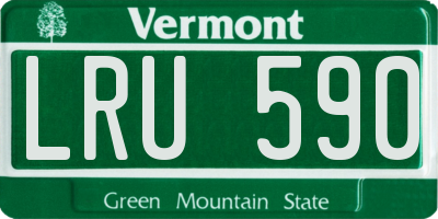 VT license plate LRU590