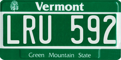 VT license plate LRU592
